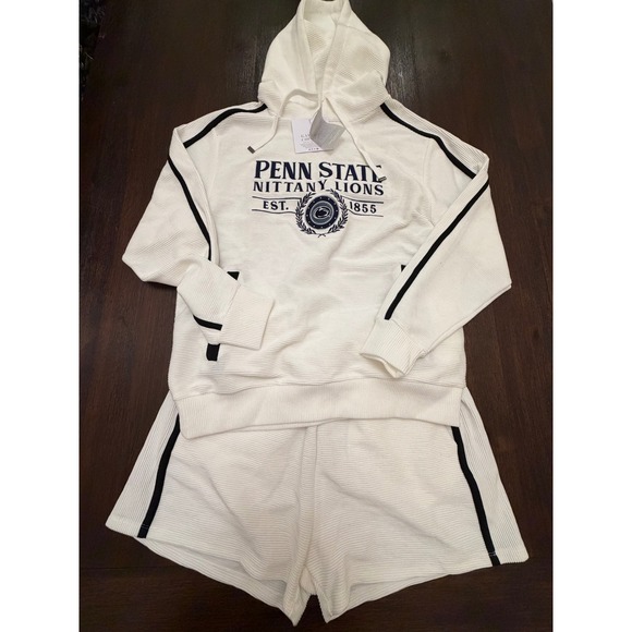 gameday couture Tops - Gameday Couture Penn State Nittany Lions Ribbed‎ Hoodie Shorts Set White Medium